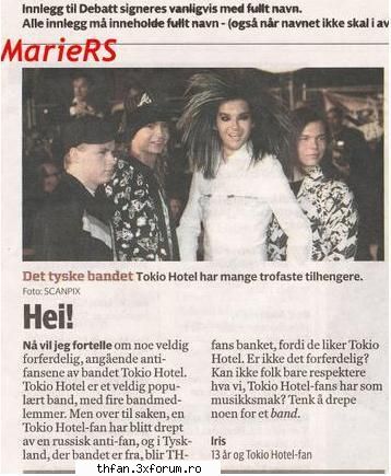 Fana omorata ??? - Well ... Hello! Now I want to tell you a horrible - Tokio Hotel